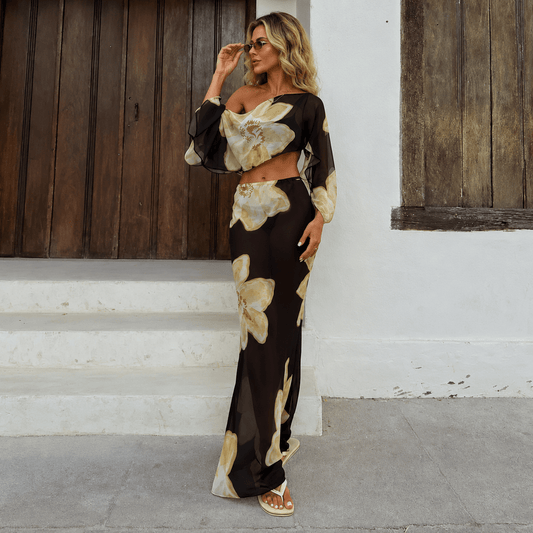 Elena Floral Maxi Skirt Set
