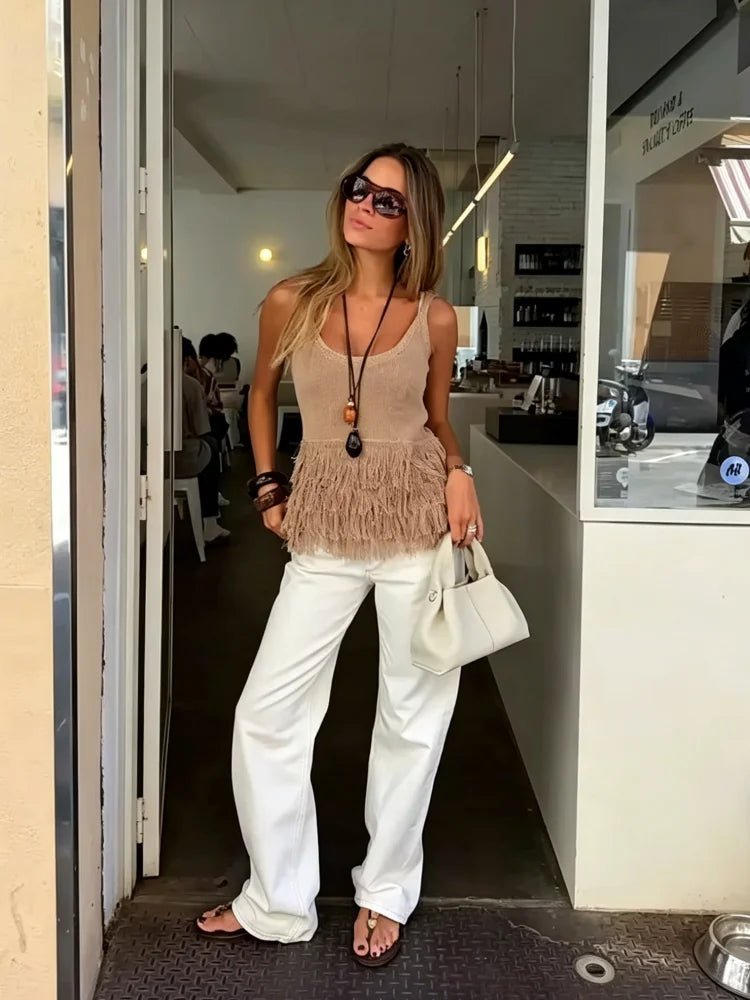 Hannah Tassel Knit Tank Top