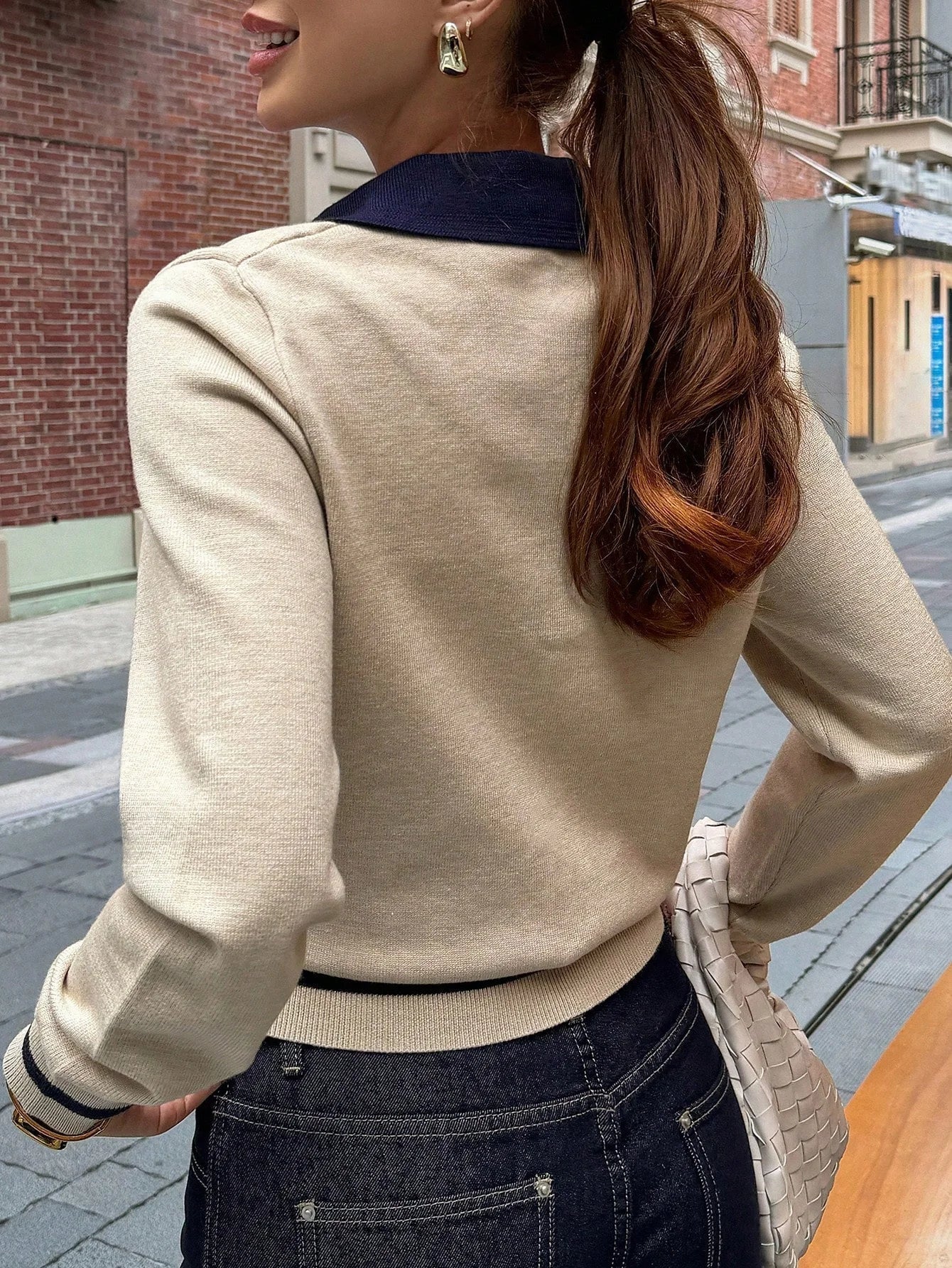 Nina Color Block Knit Polo