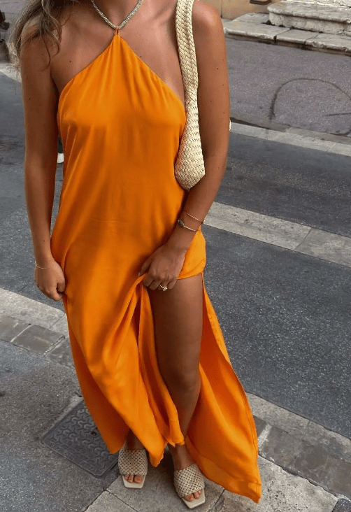 Leah Sequin Halter Maxi Dress