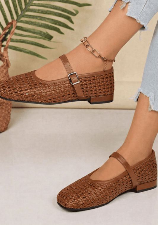 ZEYA - Ella Woven Mesh Mary Jane Flats