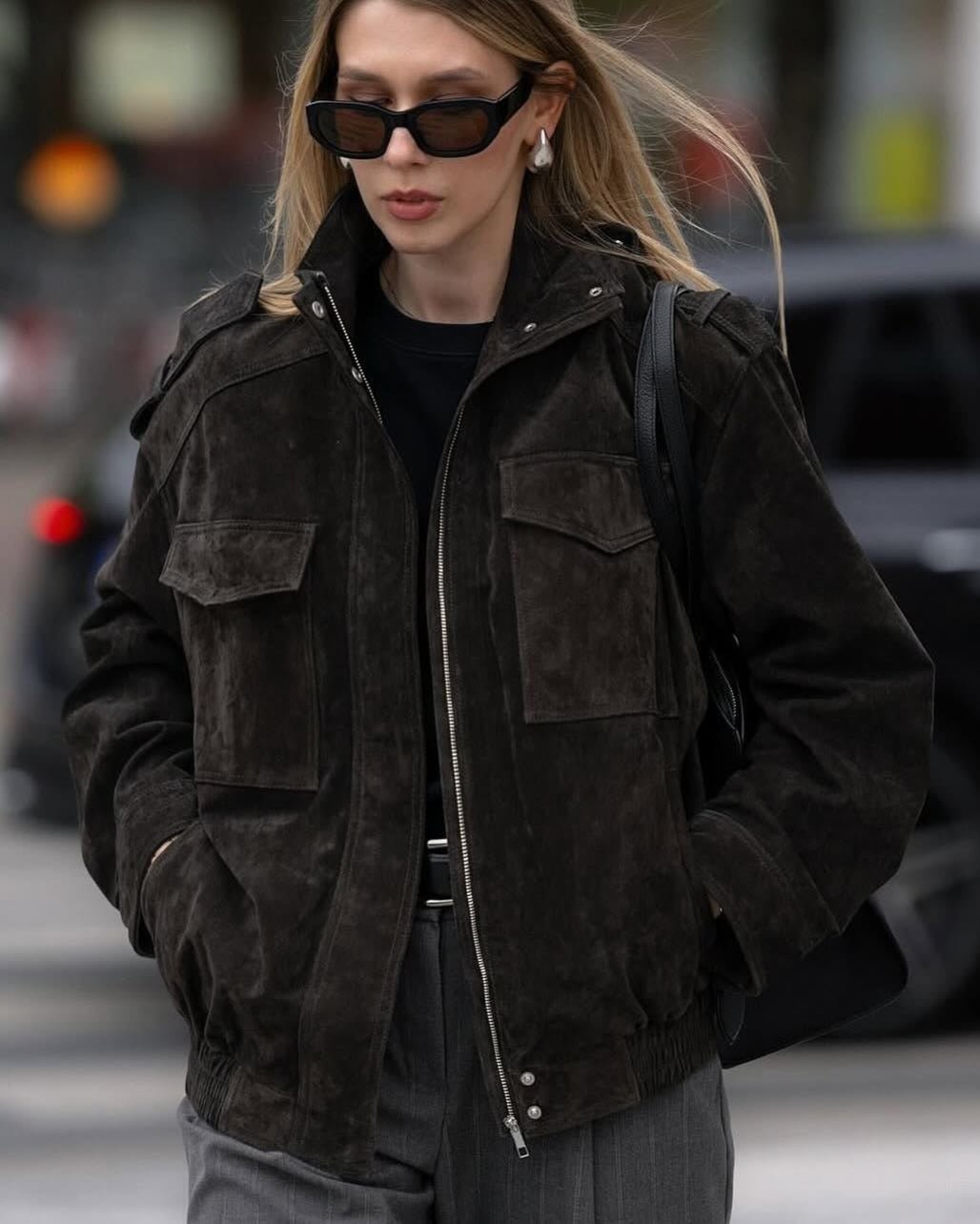 ZEYA - Alexandra High - Neck suede Jacket