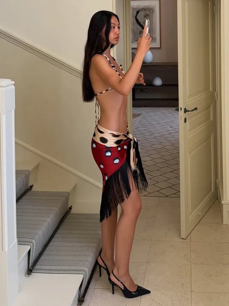 ZEYA - Alicia Tasseled Wrap Mini Skirt