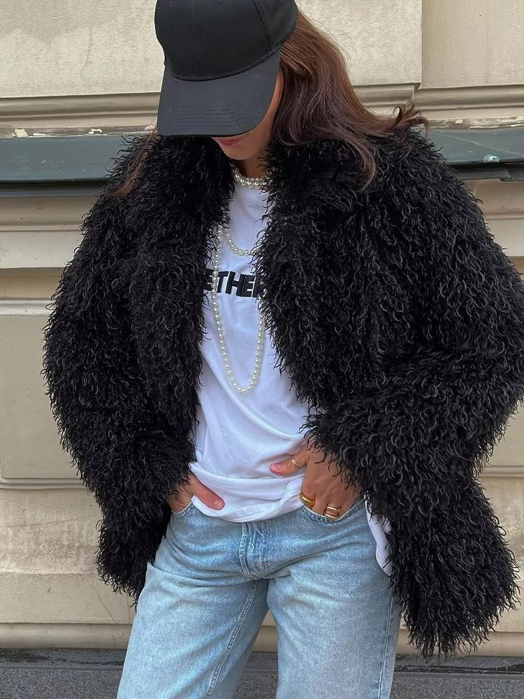 ZEYA - Almira Fuzzy Faux Fur Coat