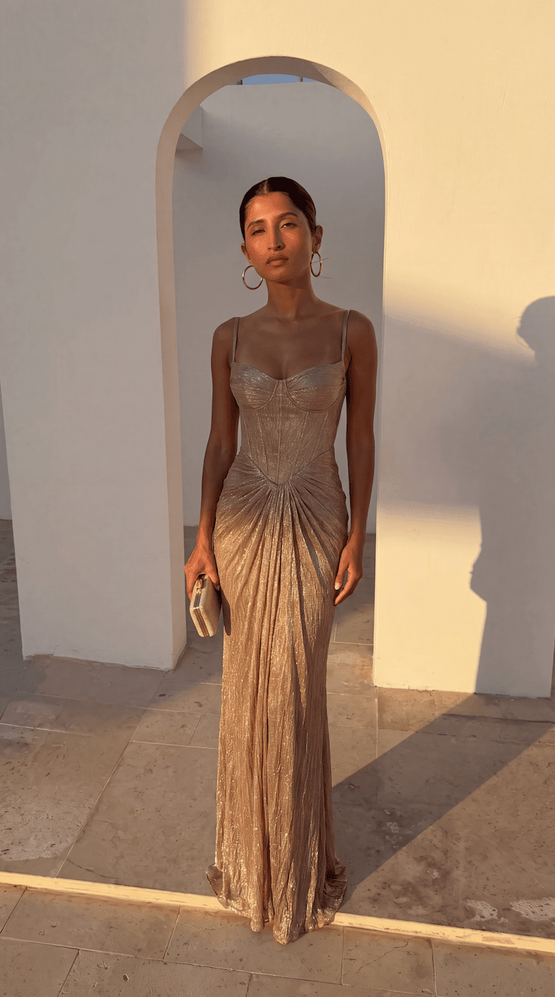 ZEYA - Amanda Corset Pleated Gown