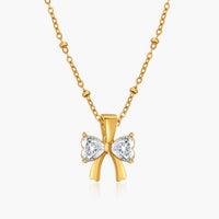Adaeze Zirconia Bow Pendant Necklace