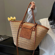 Aneyla Forest Woven Single-Shoulder Tote