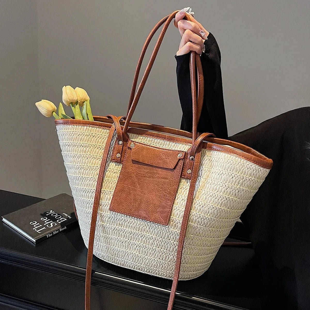 ZEYA - Aneyla Forest Woven Single-Shoulder Tote
