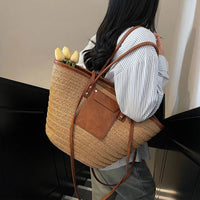 Aneyla Forest Woven Single-Shoulder Tote