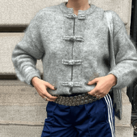 Angela Frog Knots Knitted Cardigan