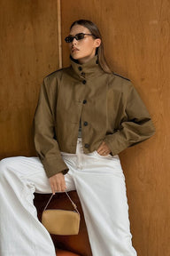Angelou Pleated Collar Jacket