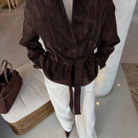 Annie Belted Suede Trench Coat