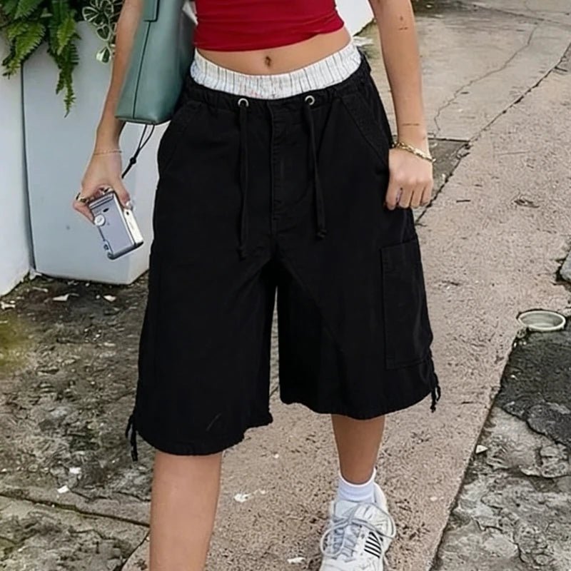ZEYA - Ariane Baggy Cargo Denim Shorts