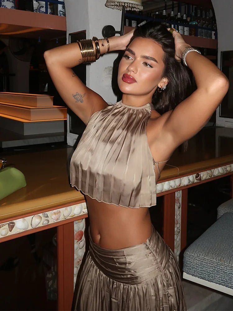 ZEYA - Briar Halter Backless Two-Piece Set