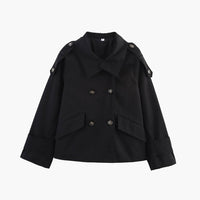 Brynn Stand Collar Cropped Trench Coat