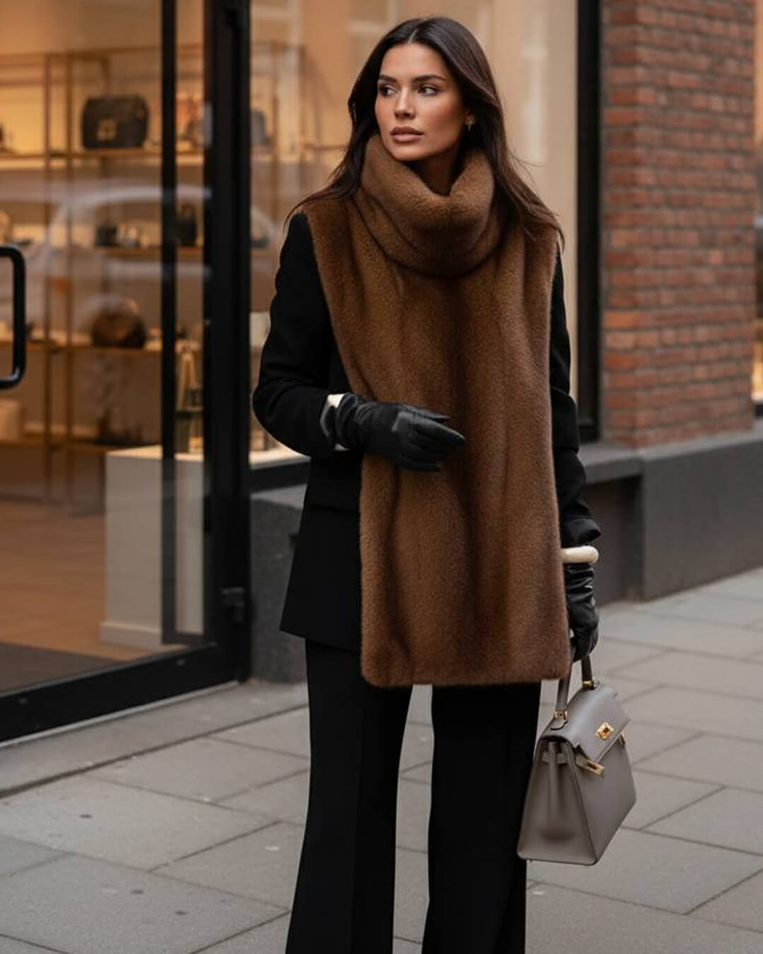 ZEYA - Carina Faux Fur Turtleneck Vest