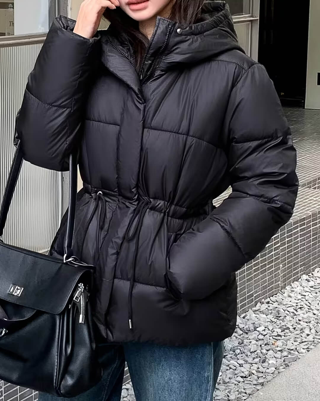 ZEYA - Carmen Oversized Drawstring Waist Puffer Jacket