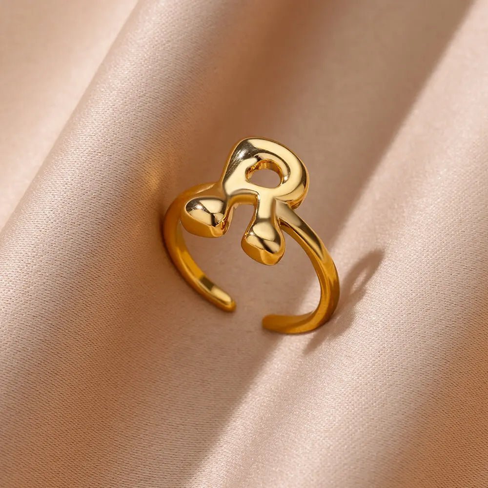 ZEYA - Cindella Adjustable Bubble Initial Ring