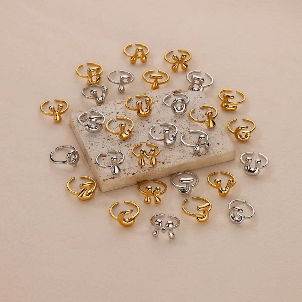 ZEYA - Cindella Adjustable Bubble Initial Ring