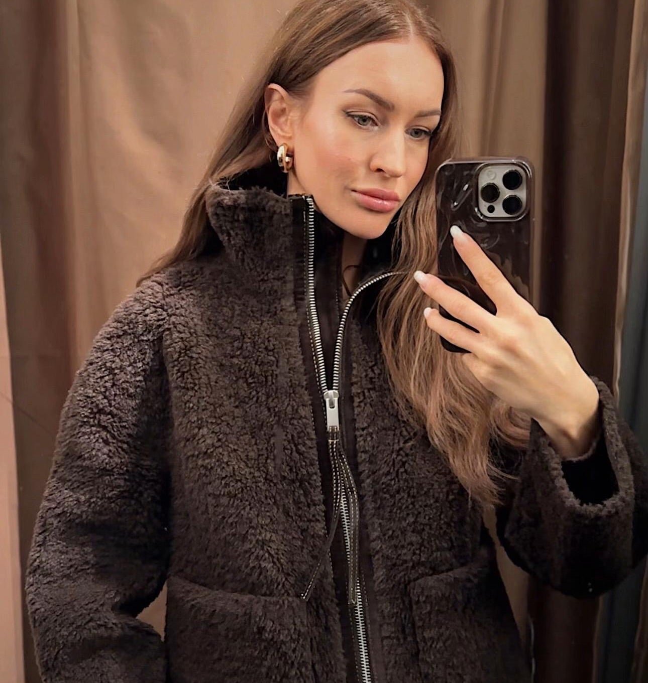 ZEYA - Clara Stand Collar Faux Fur Jacket