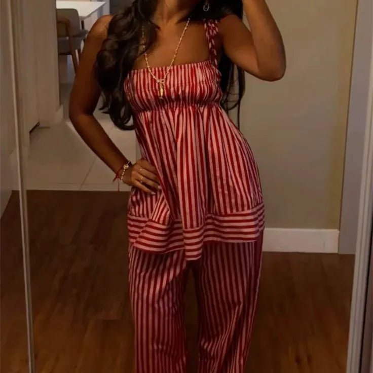 ZEYA - Claudia Striped Silk Pajama Set