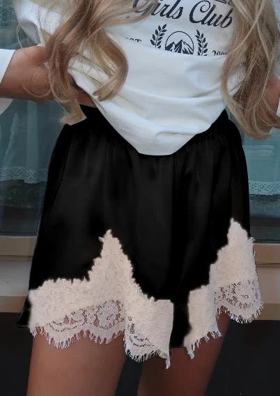 ZEYA - Danya Satin Silk Lace Shorts