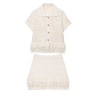 Demetra Knitted Tassel Skirt Set