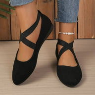 Denise Pointed Toe Cross-Strap Ballet Flats