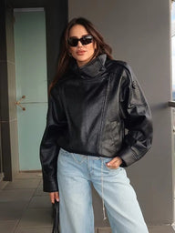 Dina Asymmetrical Leather Jacket