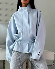 Ellen Drawstring Stand Collar Jacket