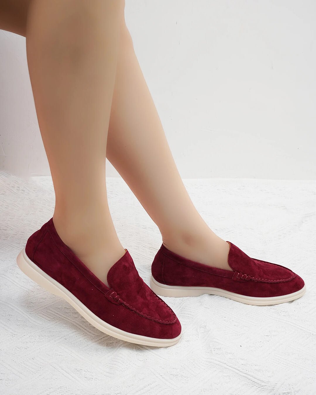 ZEYA - Elvira Suede Flat Moccasin Loafers