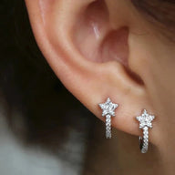 Elyse Star Hoop Earrings