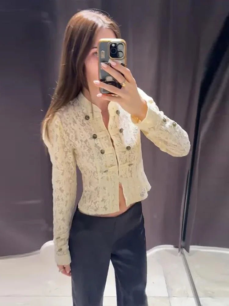 ZEYA - Esther Sheer Lace Patchwork Jacket