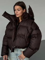 Evelyn Hooded Cropped Puffer Jacket