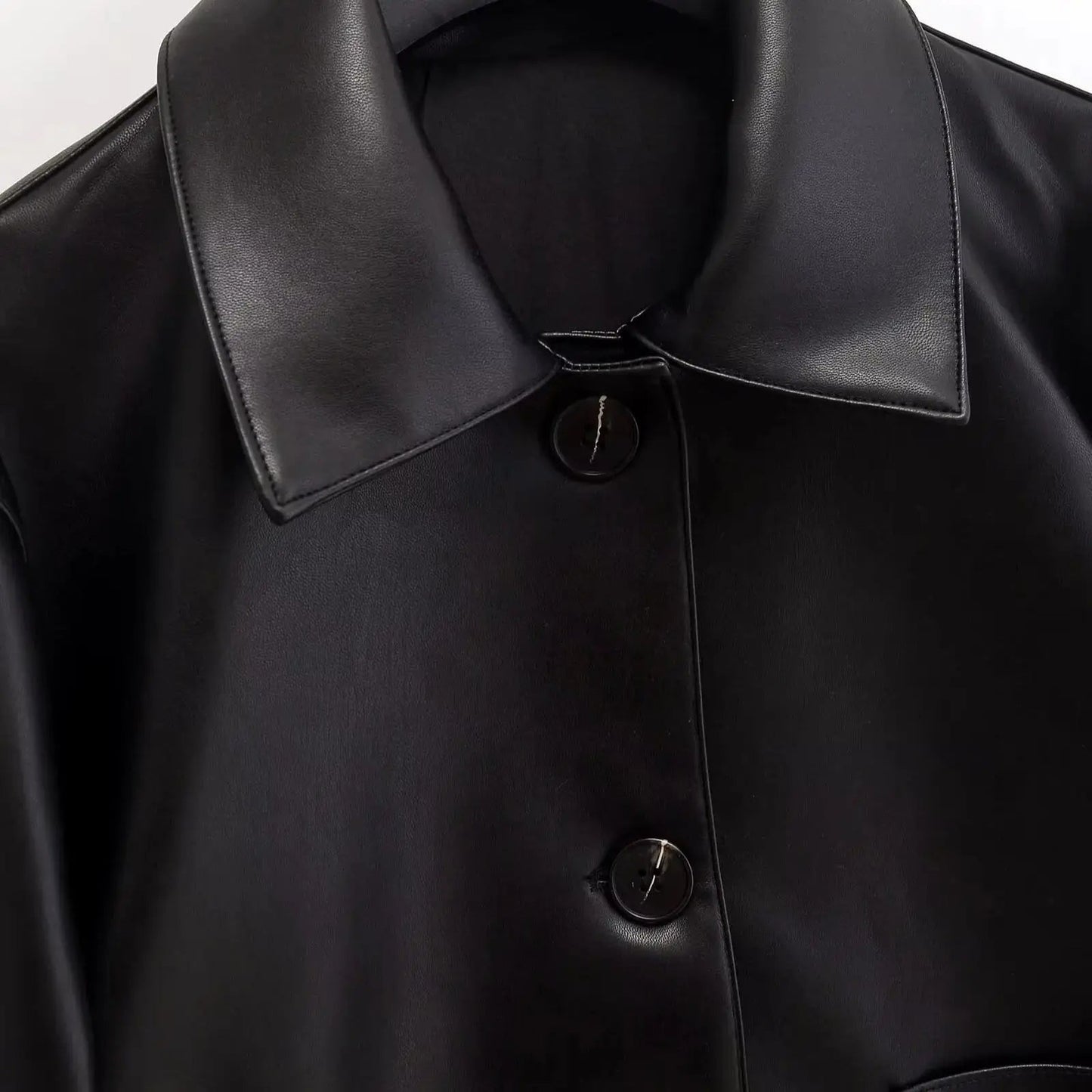 ZEYA - Gianne Cropped Faux Leather Jacket