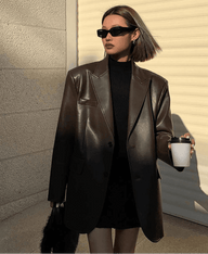 Glaiza Oversized Vegan Leather Blazer