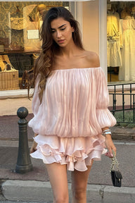 Gloria Off-Shoulder Ruffle Mini Dress