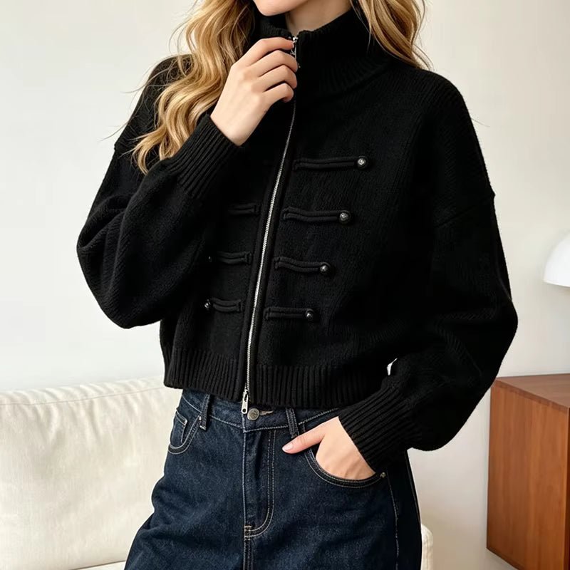 ZEYA - Helena Turtleneck Zip Knit Cardigan