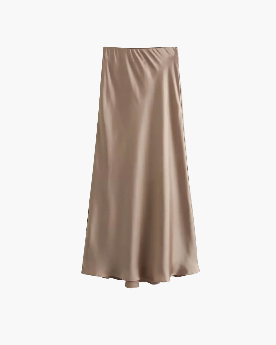 ZEYA - Hilde High Waist Black Satin Midi Skirt