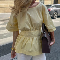 Jasmin Ruffled Backless Blouse