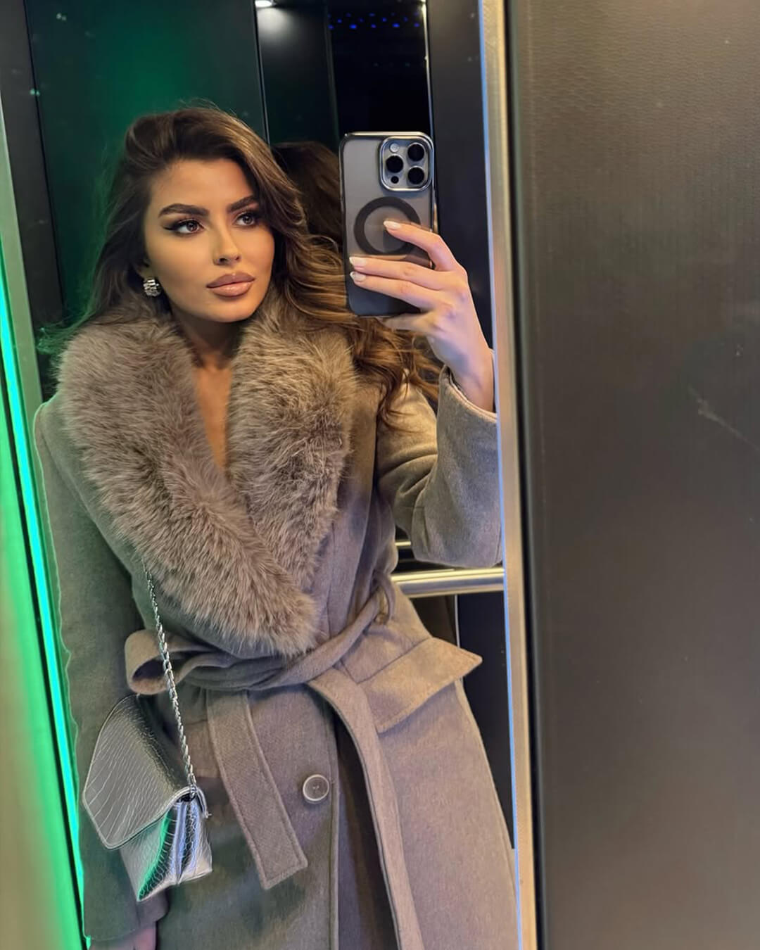 ZEYA - Josie Faux Fur Collar Maxi Coat