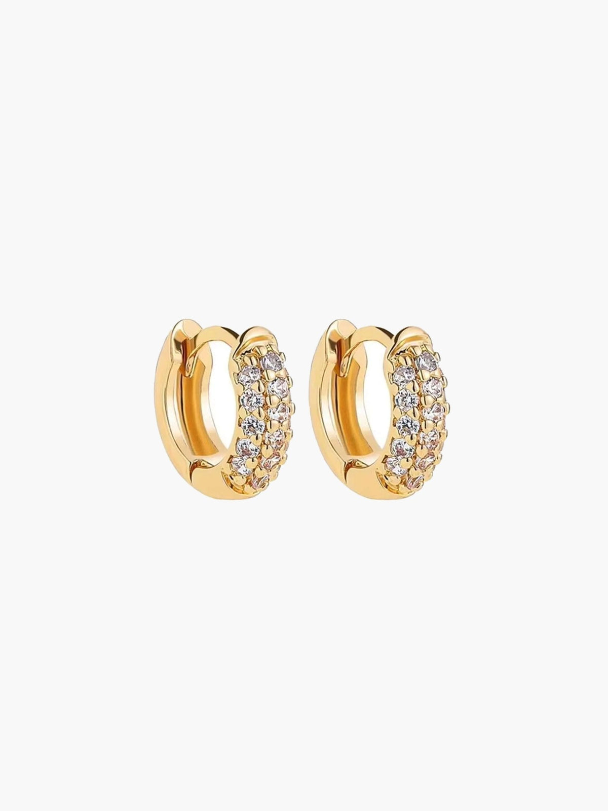 ZEYA - Juliette - Earrings with Zirconia Stones, Minimalist Hoop Design for Women
