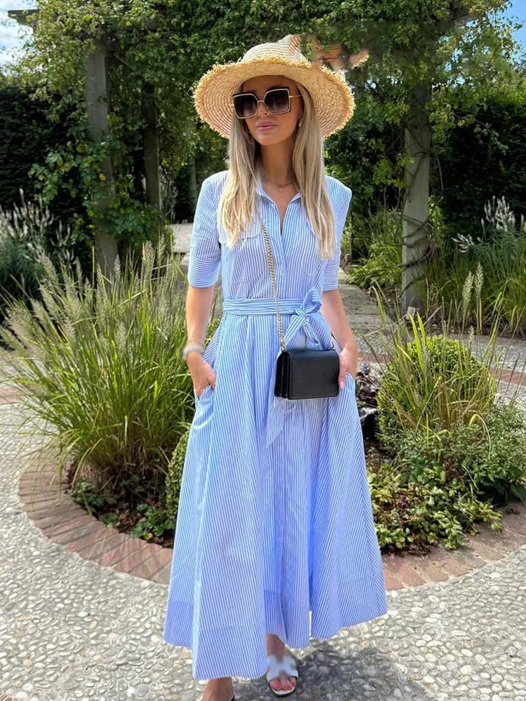 ZEYA - Karen Bow Tie-Waist Shirt Dress