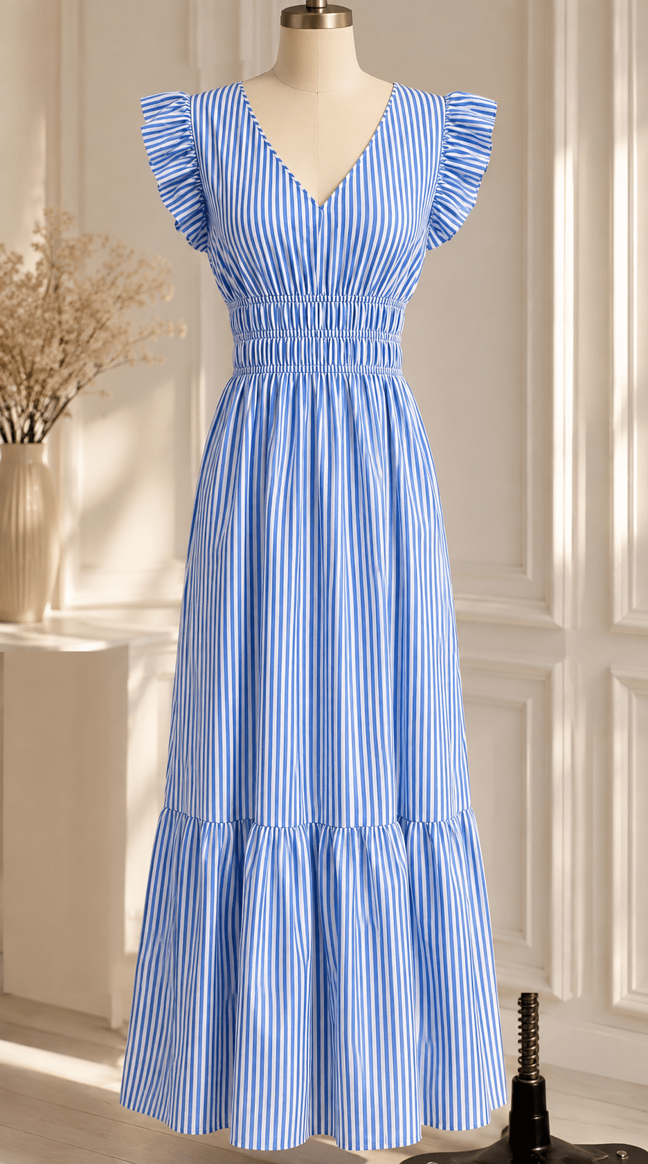 ZEYA - Katie Striped Empire Maxi Dress