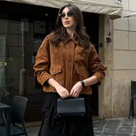 Kayla Faux Suede Bomber Jacket