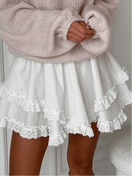 Kiara Ruffled Trim Layered Mini Skirt