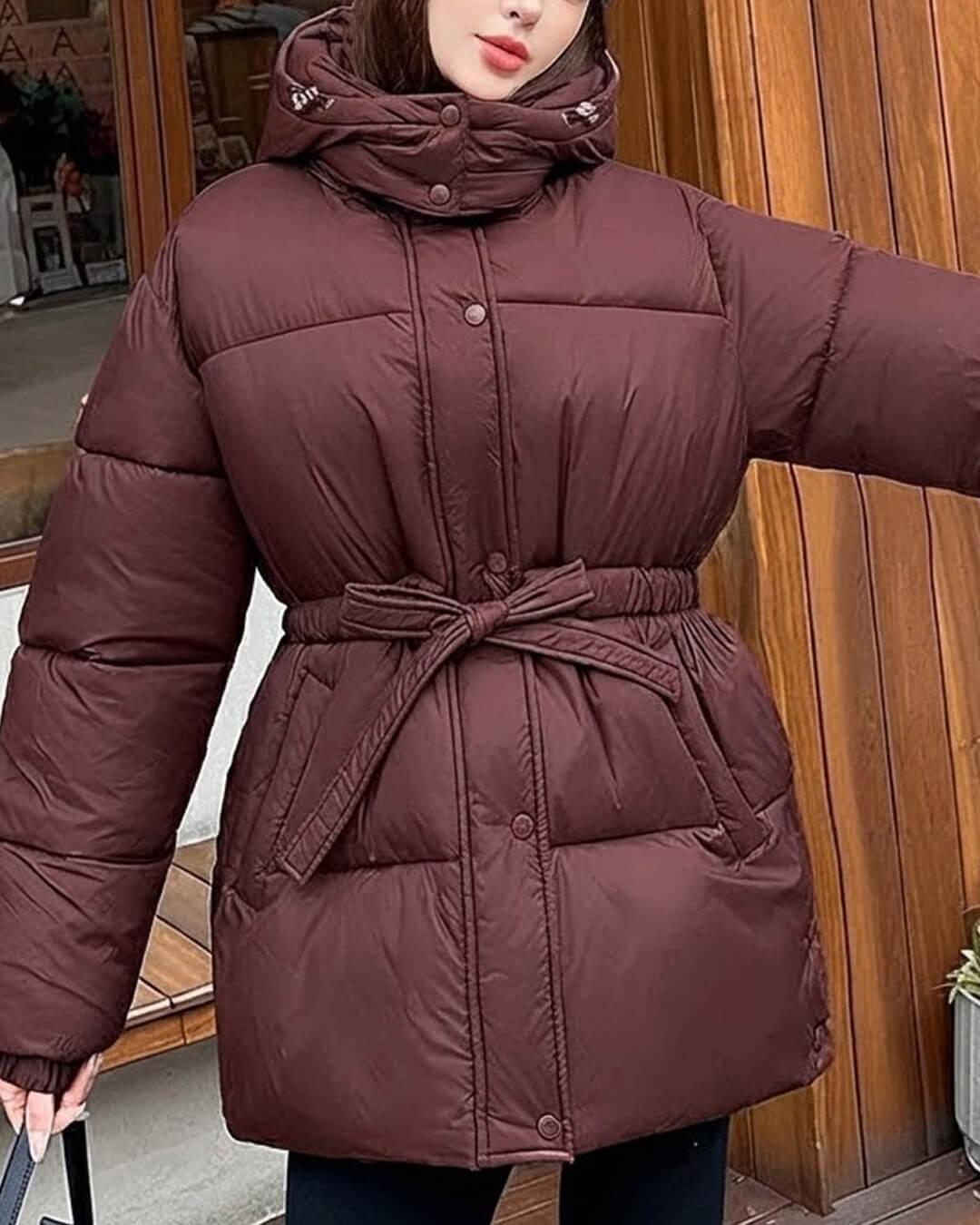 ZEYA - Lani Lace Up Hooded Coat