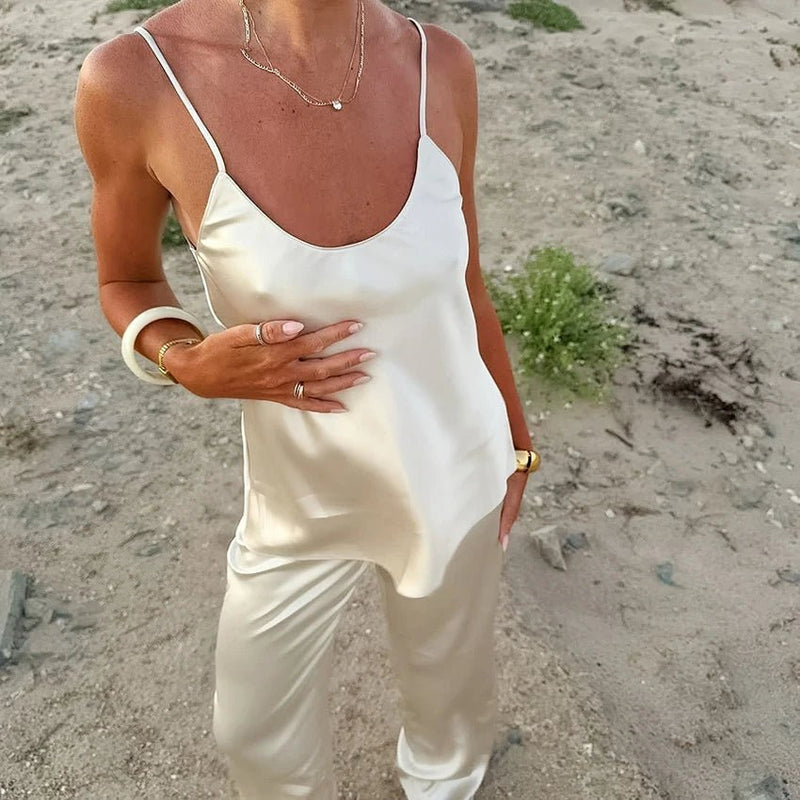 ZEYA - Larissa Champagne Satin Pajama Set