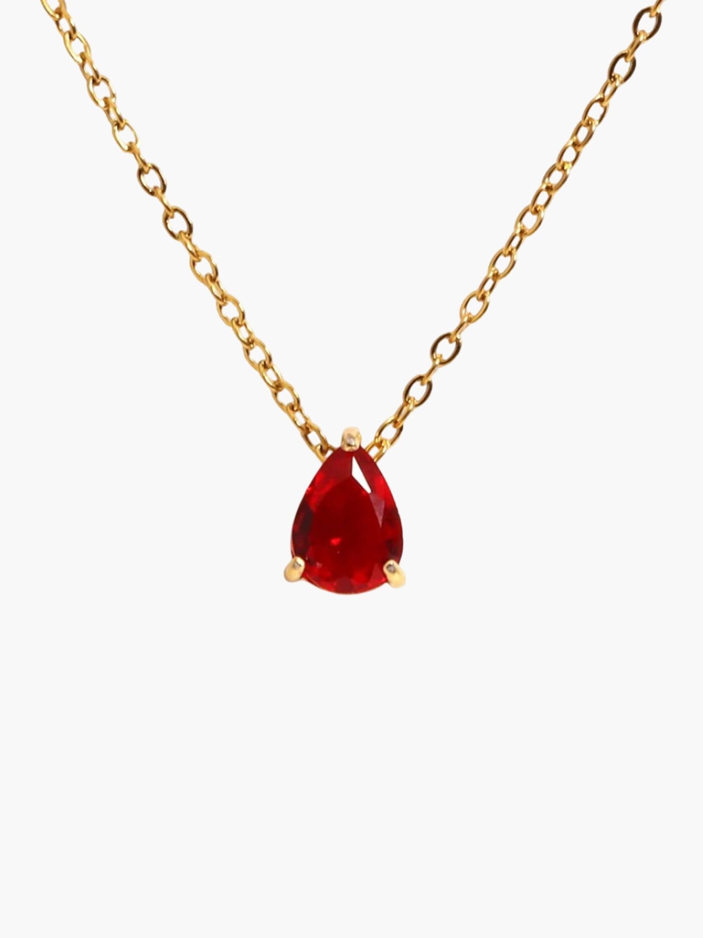 ZEYA - Lilith Necklace - Teardrop Pendant with Birthstone Zirconia Stones for Women