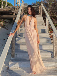 Liza Deep Neck Maxi Dress